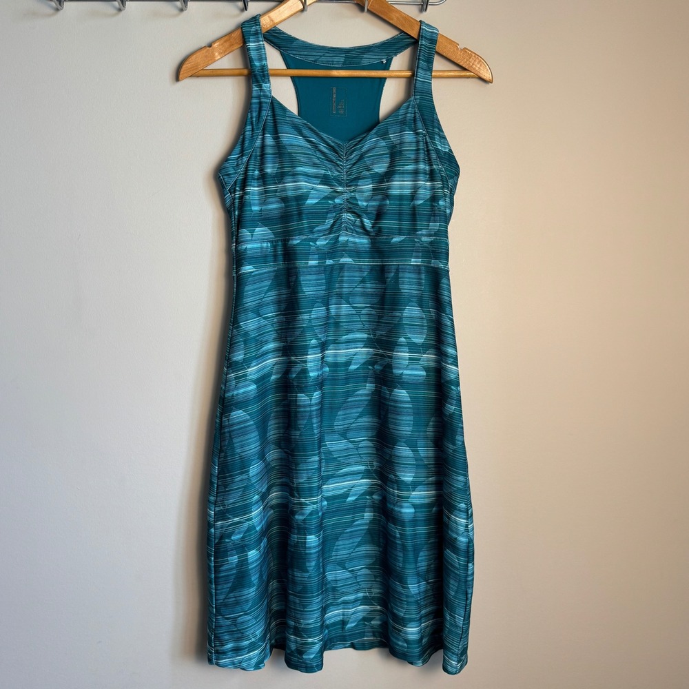 Mondetta Women's Striped Sleeveless Athletic Dress Teal Green Size Small Outdoor